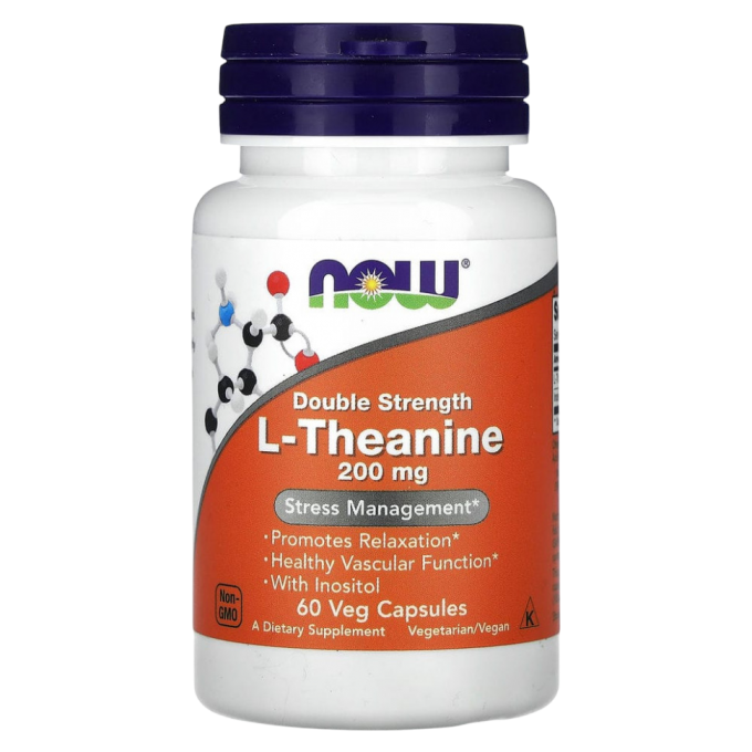 Аминокислота NOW FOODS L-THEANINE 200 MG WITH INOSITOL 60 капсул NS26205