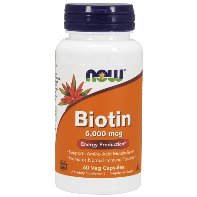 Биотин NOW FOODS Biotin 5000 мкг, 60 капсул NS10753