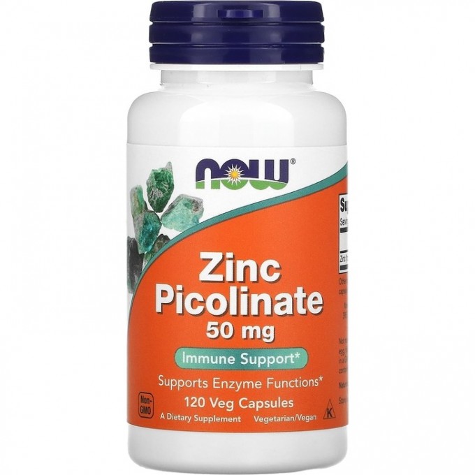 Цинк пиколинат NOW FOODS ZINC PICOLINATE, 50 мг - 120 капсул NS29661