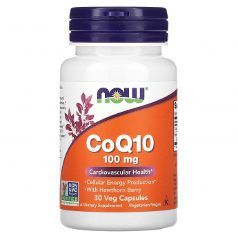 Коэнзим NOW FOODS COQ10, 100 мг - 30 вегкапсул