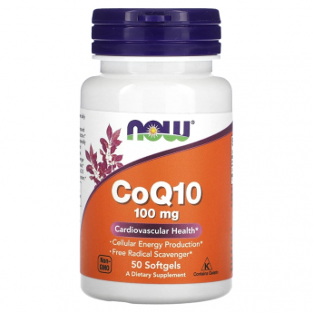 Кофермент NOW FOODS Q10, Нау CoQ-10 100 mg, Для сердца и сосудов, 50 кап