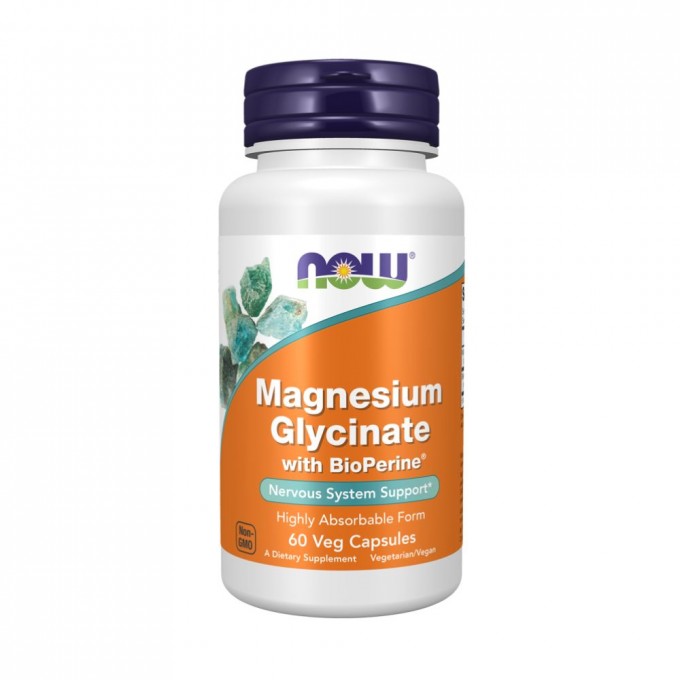 Магний Глицинат с Биоперином NOW FOODS Magnesium Glycinate With Bioperine - 60 Капсул NS33478