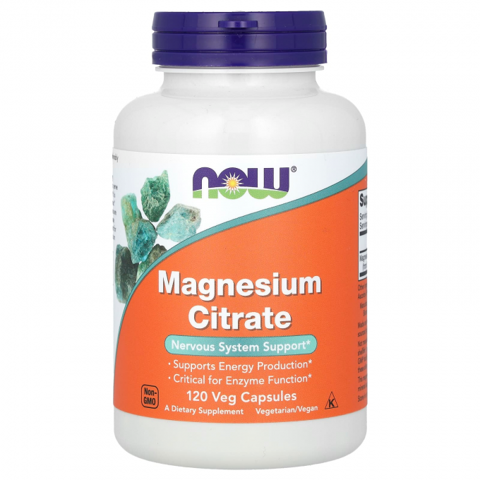 Магний NOW FOODS MAGNESIUM CITRATE CAPS 120 вегкапсул NS31071