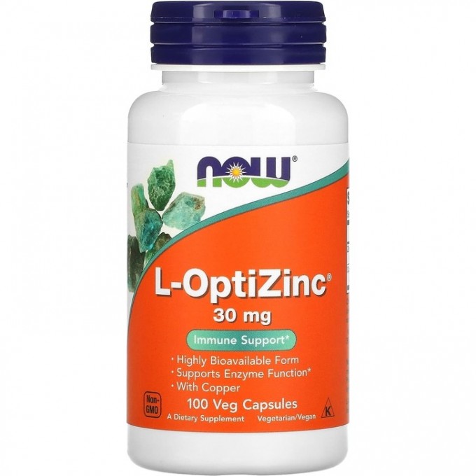 Минеральный комплекс NOW L-OPTIZINC 30mg + COPPER 100 капсул NS31075