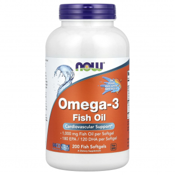 Рыбий жир NOW FOODS OMEGA-3 FO 1000mg 180/120 FISH GELATIN 200 SGLS