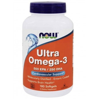 Витамины NOW FOODS ULTRA OMEGA-3 500 EPA / 250 DHA, 180 капсул
